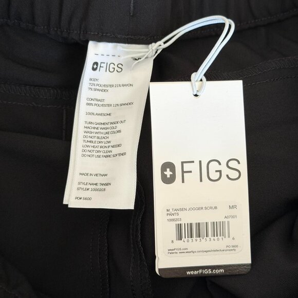 Figs Tansen Jogger Scrub Pants in Black, Size Medium - Picture 7 of 7